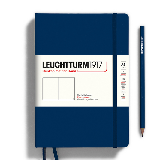 Leuchtturm1917 A5 Medium Hardcover Notebook - Navy / Plain