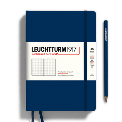 Leuchtturm1917 A5 Medium Hardcover Notebook - Navy / Dotted
