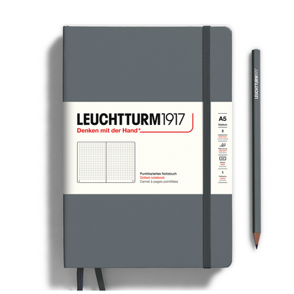 Leuchtturm1917 精装 A5 中号笔记本无烟煤色 - 点状