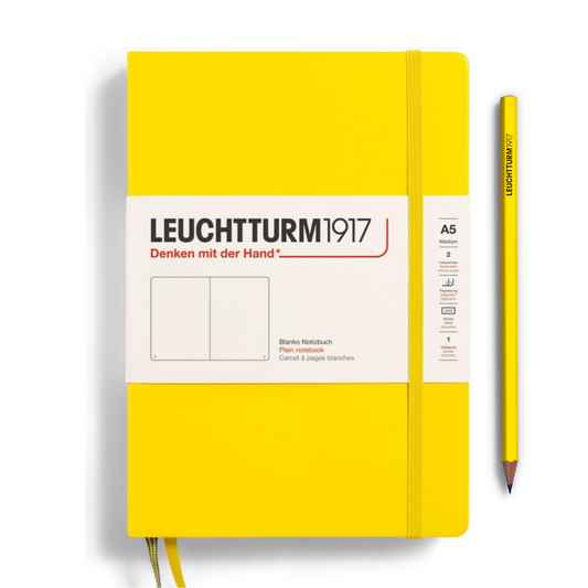 Leuchtturm1917 Kulit Keras A5 Notebook Medium Lemon - Plain