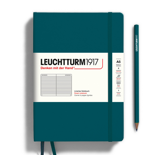 Leuchtturm1917 精装 A5 中号笔记本太平洋绿 - 直纹