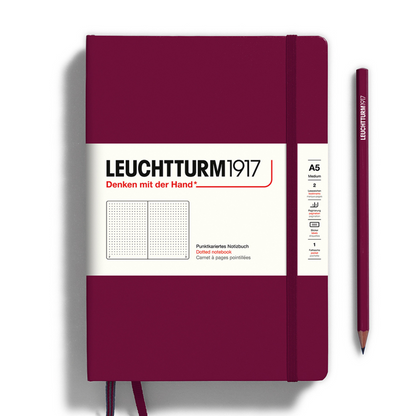 Leuchtturm1917 Kulit Keras A5 Medium Notebook Port Red - Bertitik