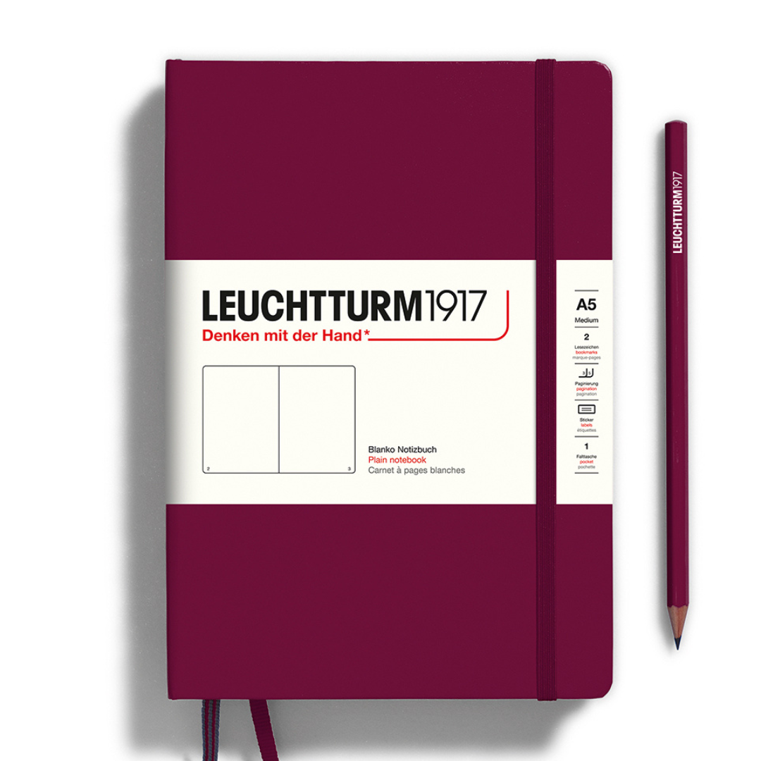 Leuchtturm1917 A5 Medium Hardcover Notebook - Port Red / Plain