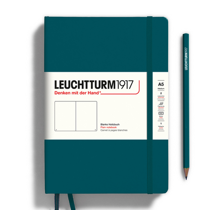 Leuchtturm1917 精装 A5 中型笔记本太平洋绿色 - 纯色