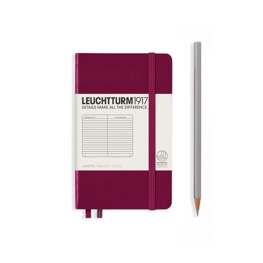 Leuchtturm1917 精装 A6 袖珍笔记本端口红色 - 直纹
