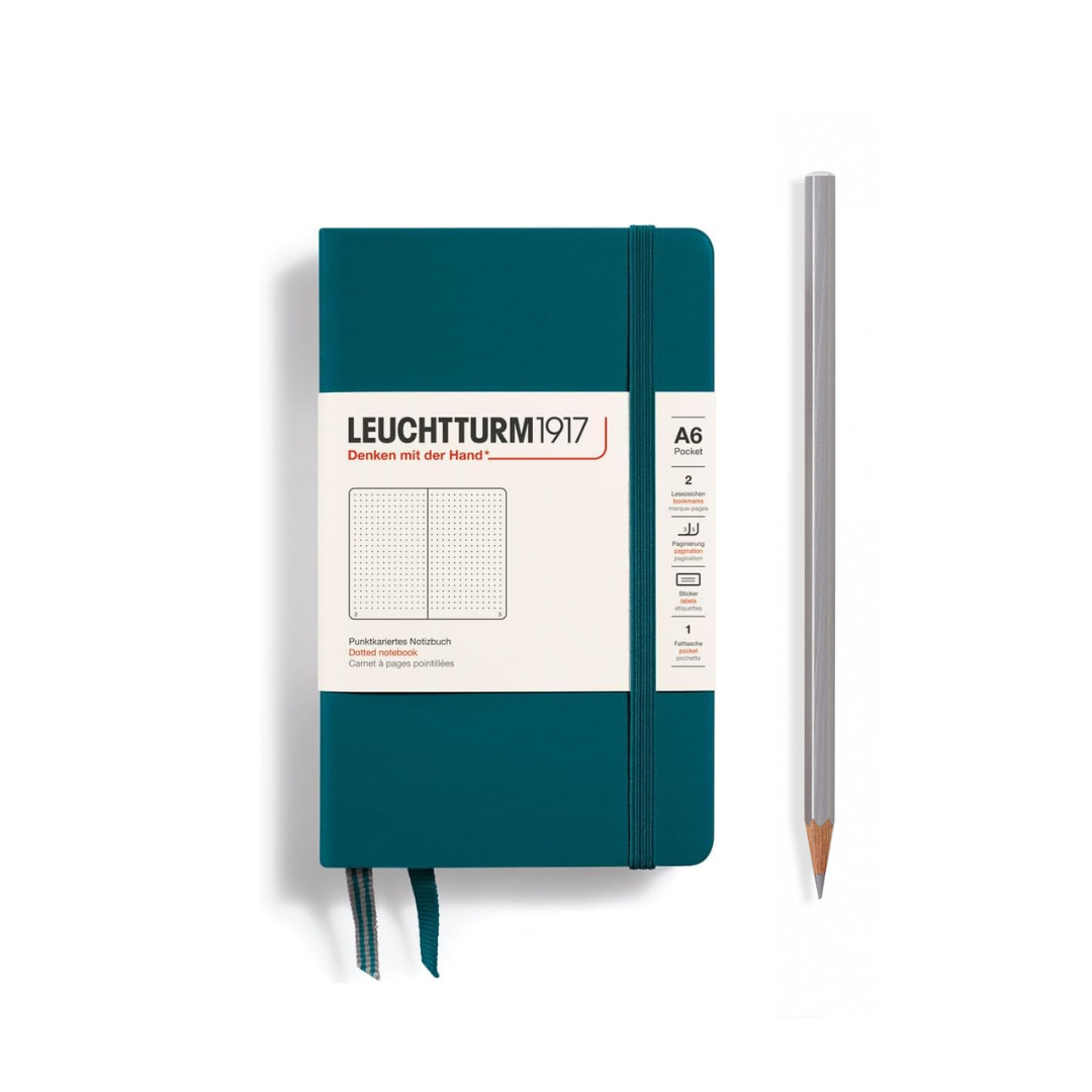 Leuchtturm1917 A6 Pocket Hardcover Notebook - Pacific Green / Dotted