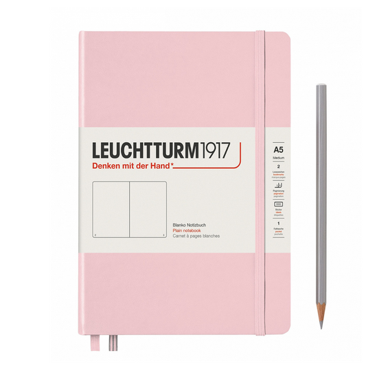Leuchtturm1917精装A5中号笔记本粉-素色