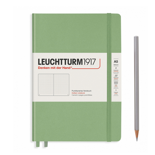 Leuchtturm1917 A5 Medium Hardcover Notebook - Sage / Dotted