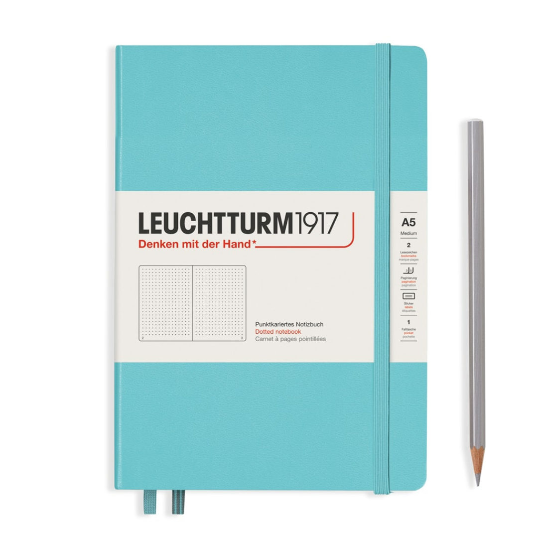 Leuchtturm1917 A5 Medium Hardcover Notebook - Aquamarine / Dotted