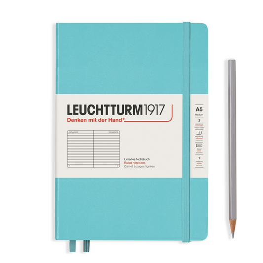 Leuchtturm1917 A5 Medium Hardcover Notebook - Aquamarine / Ruled
