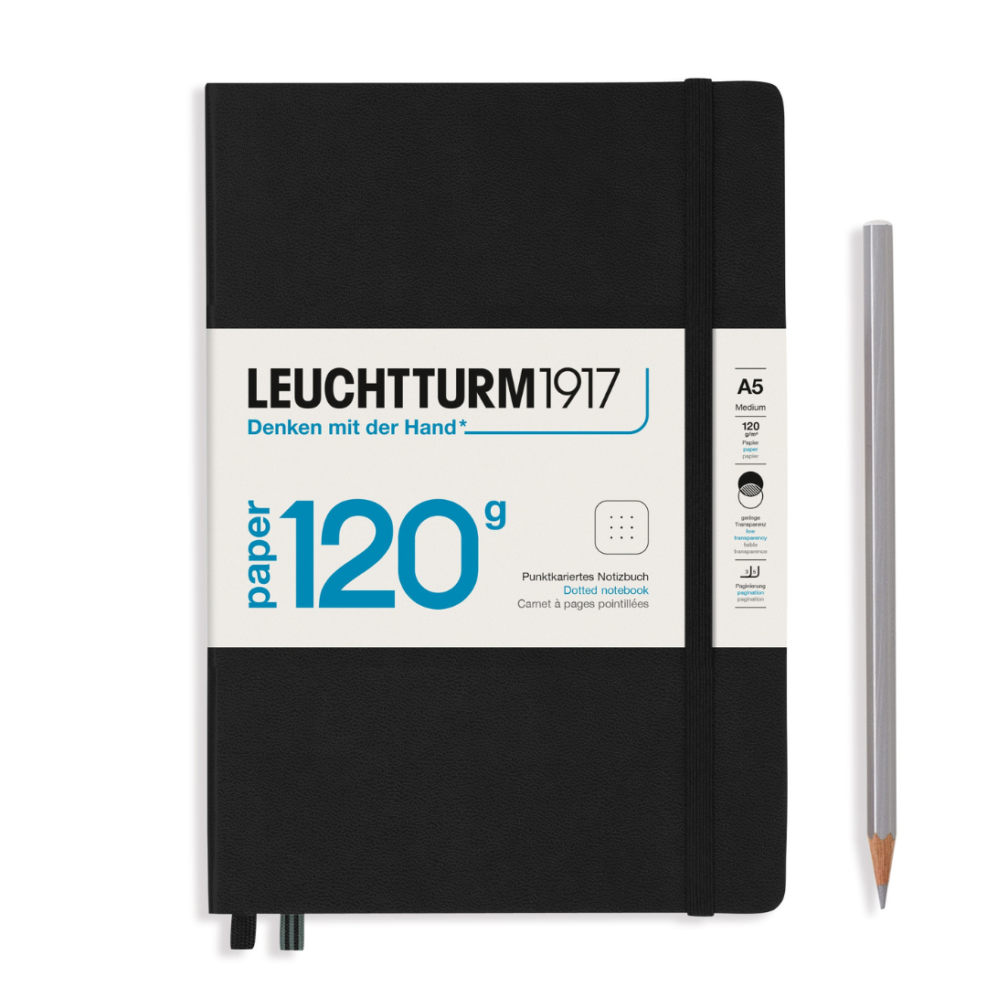 Leuchtturm1917 120G A5 Medium Edition Hardcover Notebook - Black / Dotted