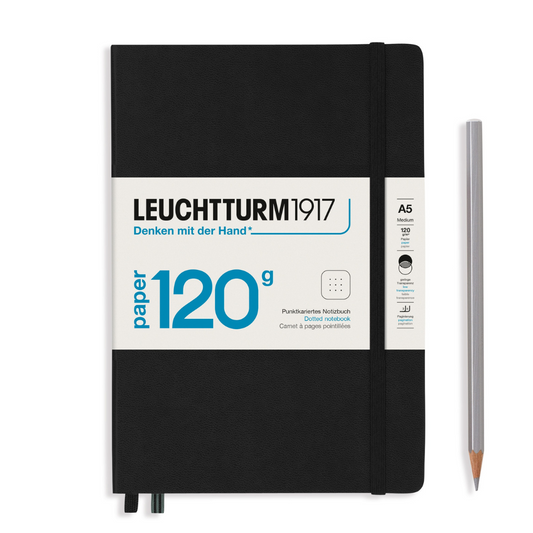 Leuchtturm1917 120G A5 Medium Edition Hardcover Notebook - Black / Dotted