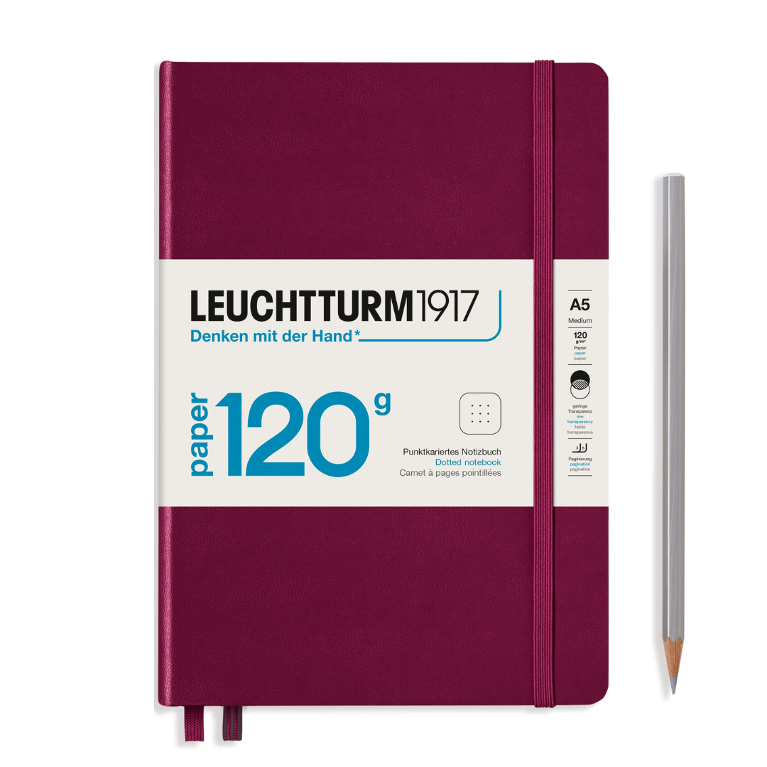 Leuchtturm1917 120G Edition A5 Medium Hardcover Notebook - Dotted / Port Red