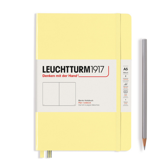Leuchtturm1917 精装 A5 中型笔记本香草 - 纯色