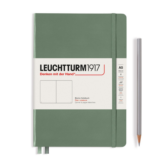 Leuchtturm1917 精装 A5 中号笔记本橄榄色 - 纯色