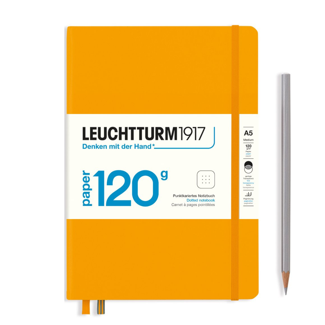 LEUCHTTURM1917 Agenda Journalier 2026 Rising Sun – Format A5 Moyen – Couverture Rigide – Anglais – 1 Page Par Jour