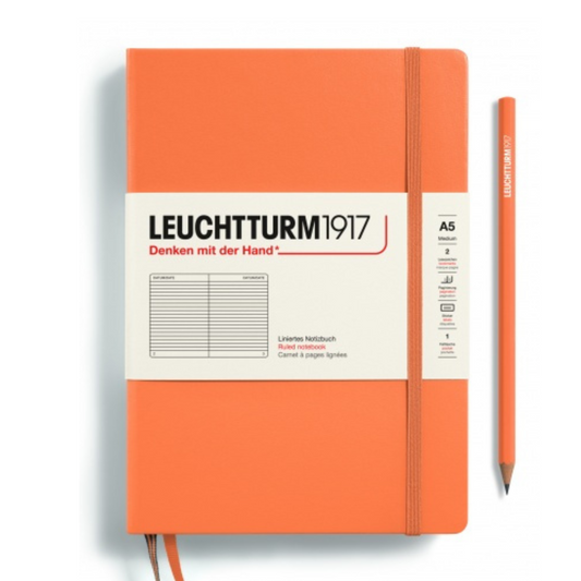 Leuchtturm1917 Recombine A5 Medium Hardcover Notebook - Apricot / Ruled
