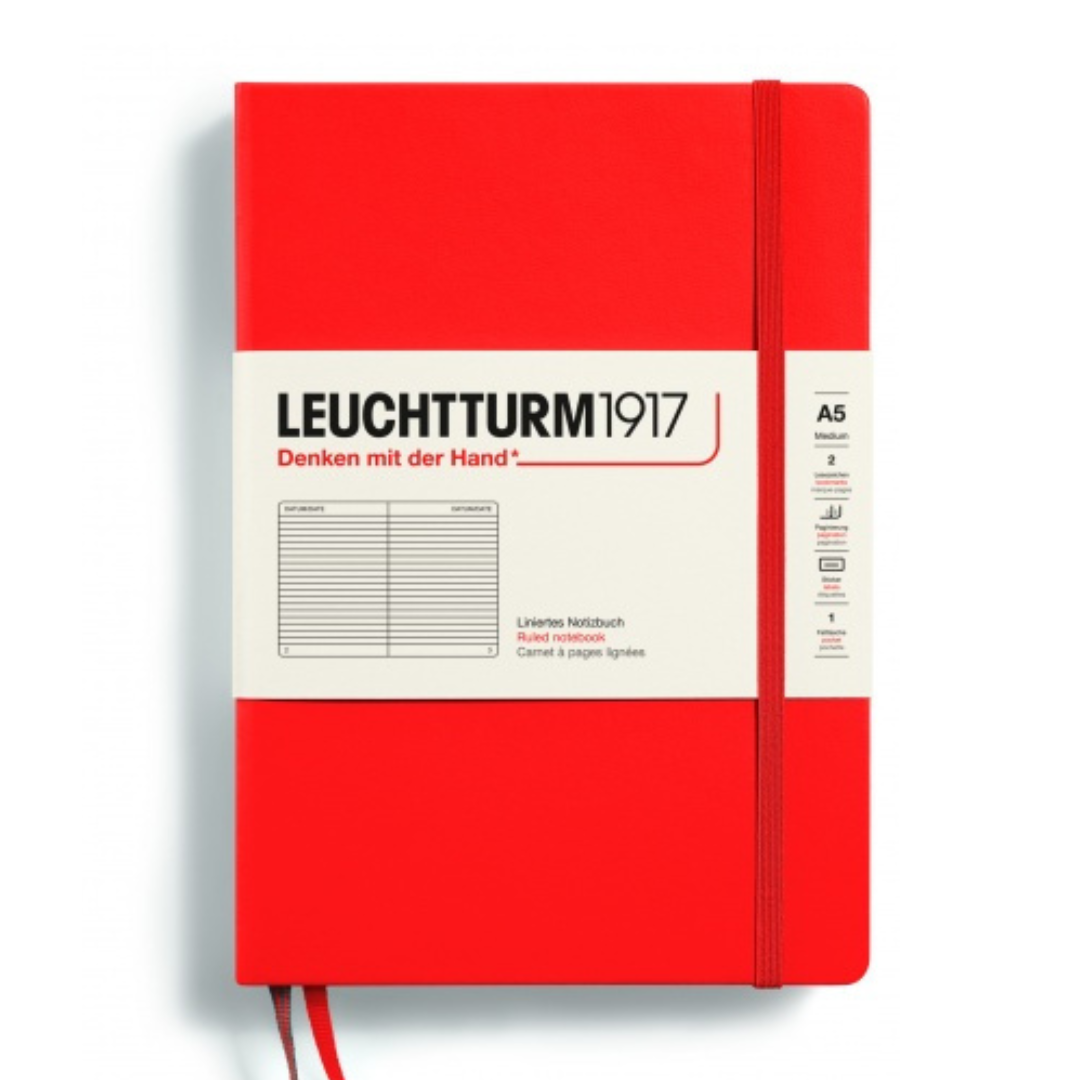 Leuchtturm1917 Recombine A5 Medium Hardcover Notebook - Lobster / Ruled