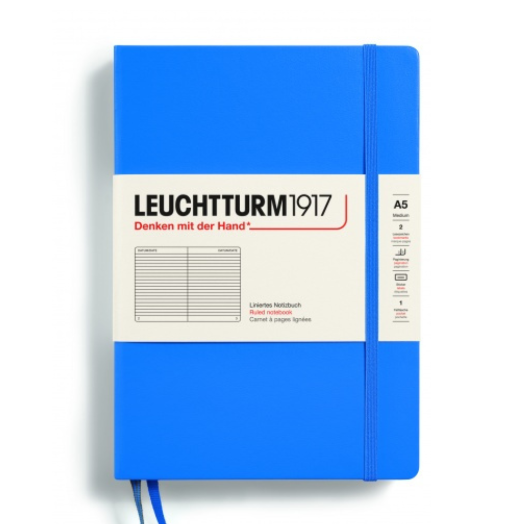 Leuchtturm1917 Recombine A5 Medium Hardcover Notebook - Sky / Ruled