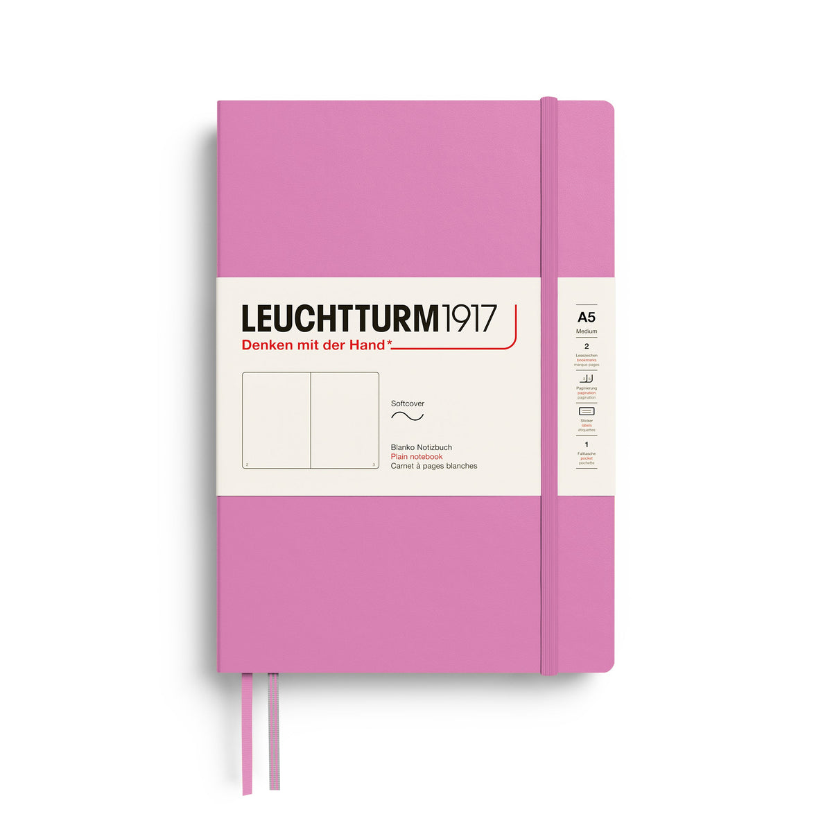 Leuchtturm1917 A5 Medium Softcover Notebook - Plain / Bubblegum