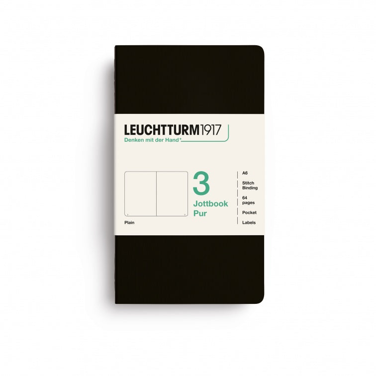 Leuchtturm1917 Jottbook Pur Pocket Plain - Black