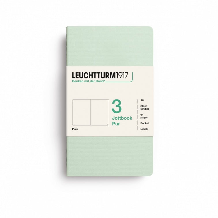 Leuchtturm1917 Jottbook Pur Pocket Plain - Mint Green