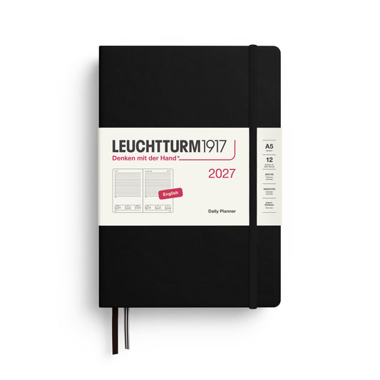 Leuchtturm1917 A5 Medium Daily Planner 2027 - Black