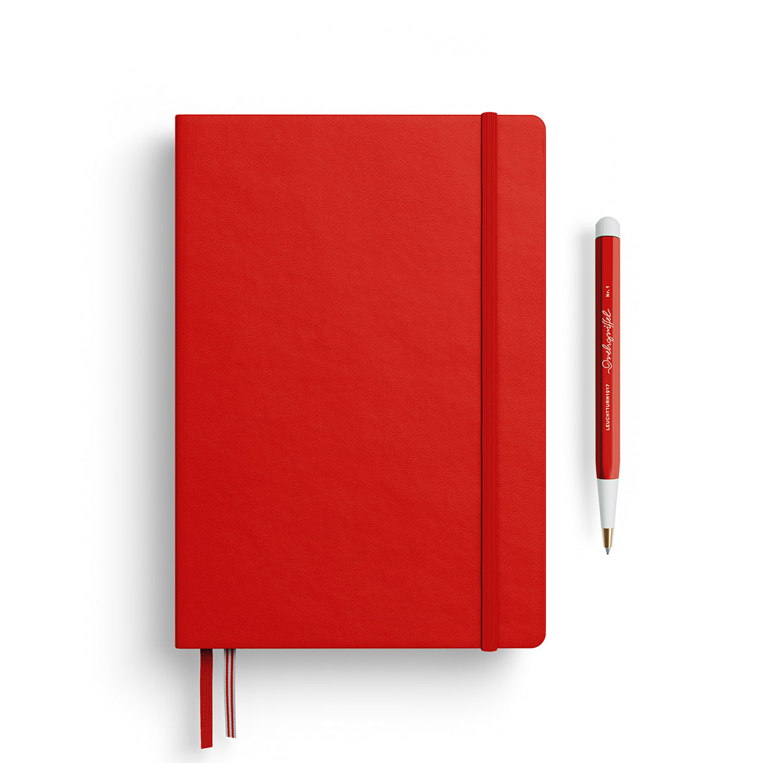 Leuchtturm1917 A5 Medium Hardcover Notebook in Cherry – perfect for sketching and creative writing.