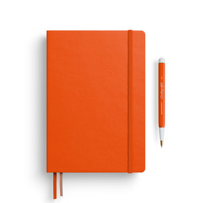 Leuchtturm1917 A5 Medium Hardcover Notebook in Pumpkin orange for sketching and creative notes.