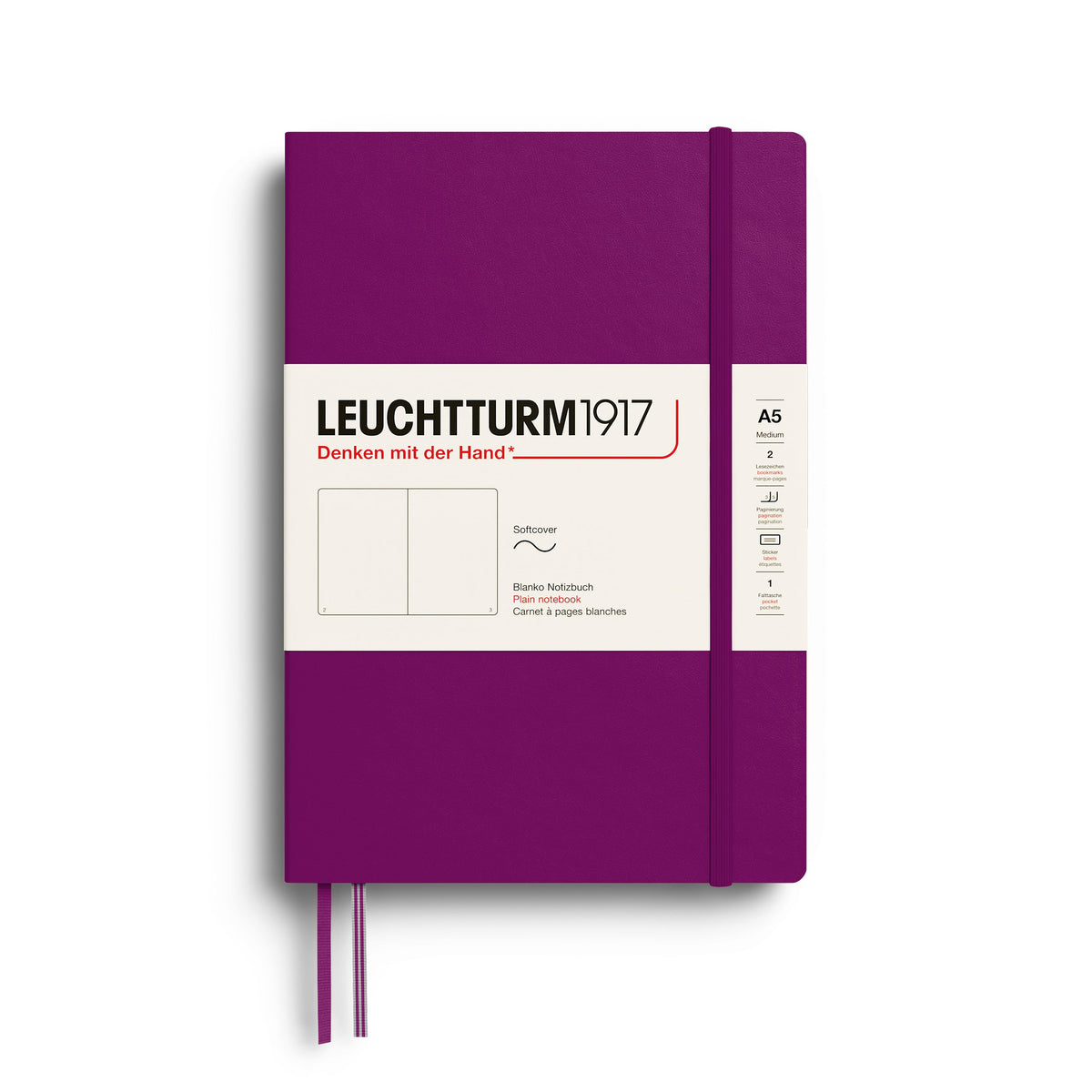 Leuchtturm1917 A5 Medium Softcover Notebook - Plain / Burgundy