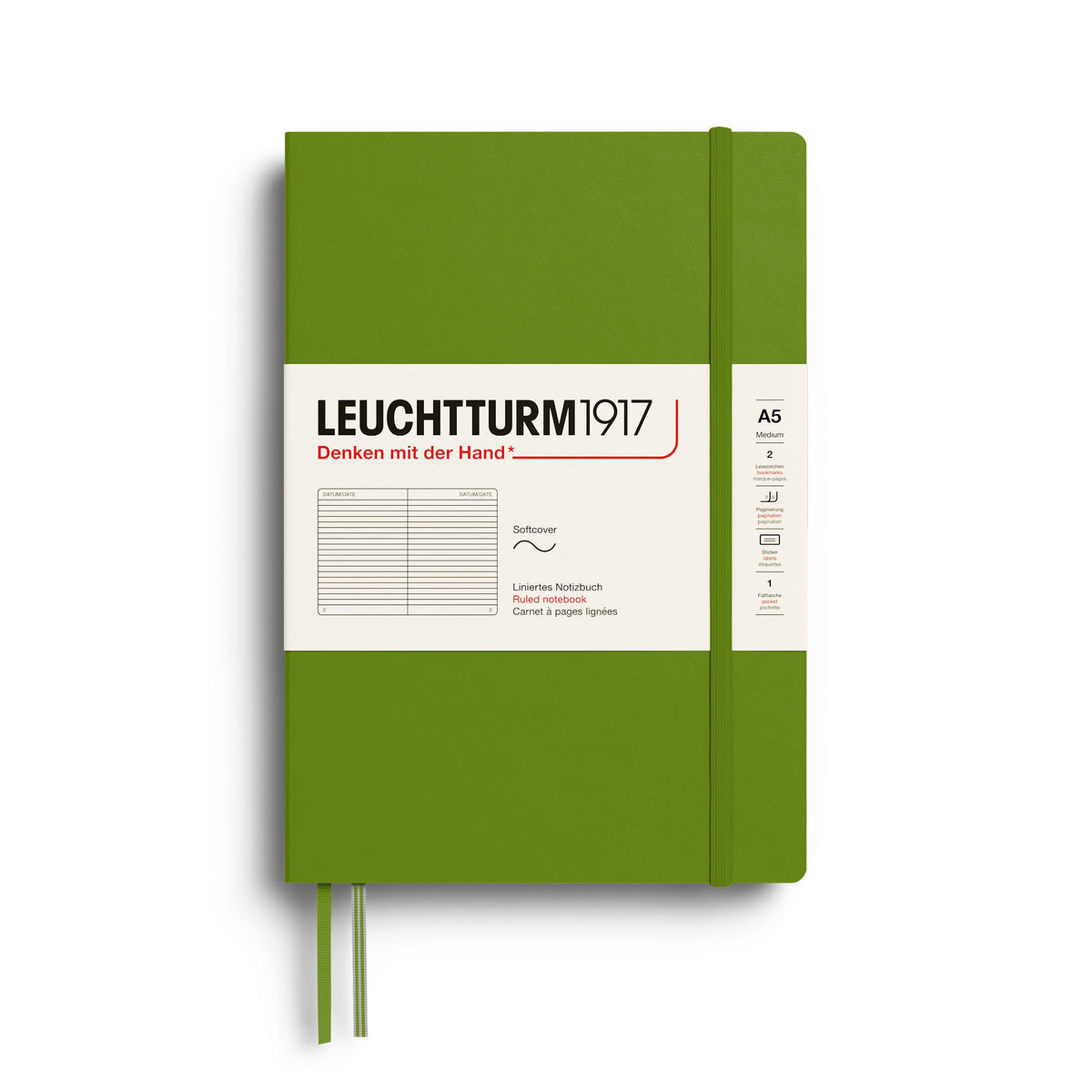 Leuchtturm1917 A5 Medium Softcover Notebook - Ruled / Moss
