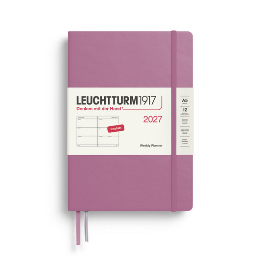 Leuchtturm1917 A5 Medium Weekly Planner 2027 - Dusty Rose