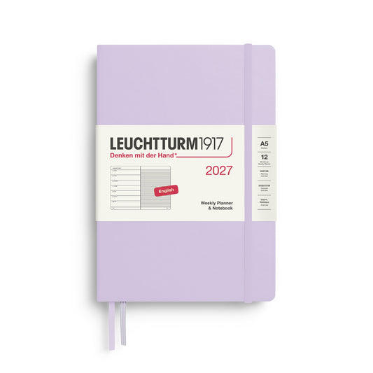 Leuchtturm1917 A5 Medium Weekly Planner & Notebook 2027 - Lilac
