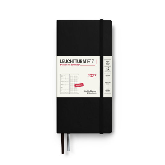 Leuchtturm1917 B6+ x A6 Wallet Weekly Planner & Notebook 2027 - Black
