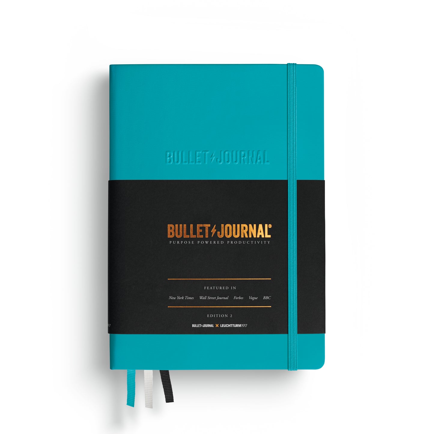 Leuchtturm1917 Bullet Journal Gift Box Turquoise25 – includes notebook, Drehgriffel Nr.1 pen, and pen loop in matching turquoise color.
