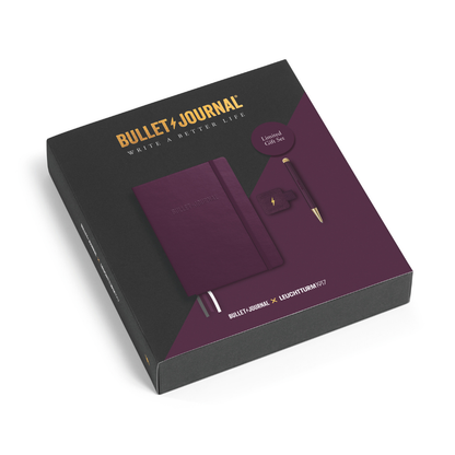 Leuchtturm1917 Bullet Journal Gift Set - 1 Bullet Journal Purple, 1 Drehgriffel and 1 Pen Loop