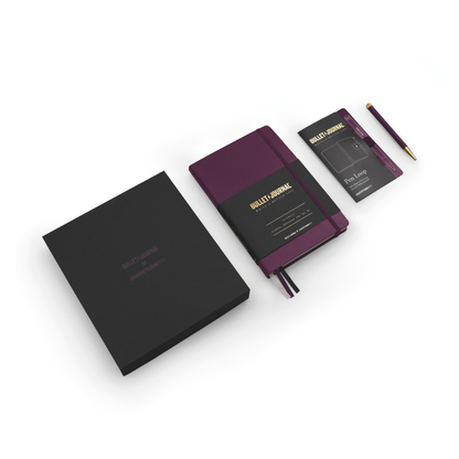 Leuchtturm1917 Bullet Journal Gift Set - 1 Bullet Journal Purple, 1 Drehgriffel and 1 Pen Loop