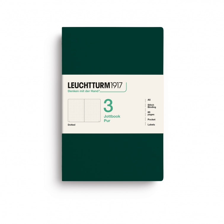 Leuchtturm1917 Jottbook Pur Medium Dotted - Forest Green