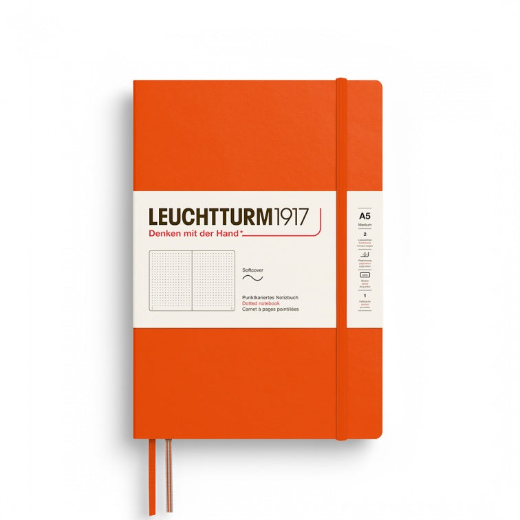Leuchtturm1917 Notebooks Medium Softcover A5 Dotted - Pumpkin