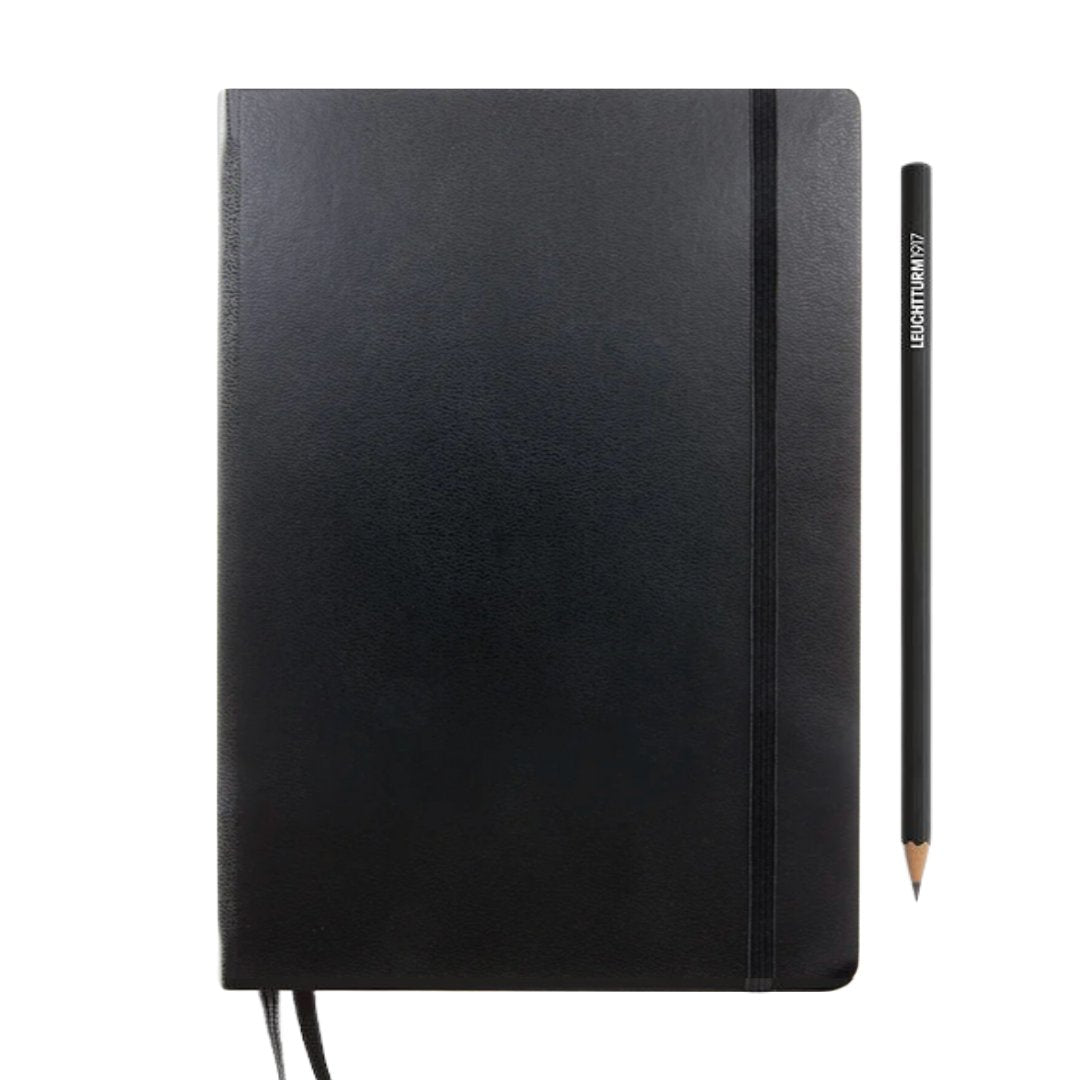 Leuchtturm1917 A5 Medium Hardcover Weekly Planner & Notebook 2025 - Dotted / Black