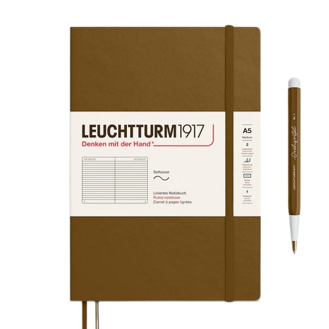 Leuchtturm1917 A5 Medium Softcover Notebook - Ruled / Spice Brown