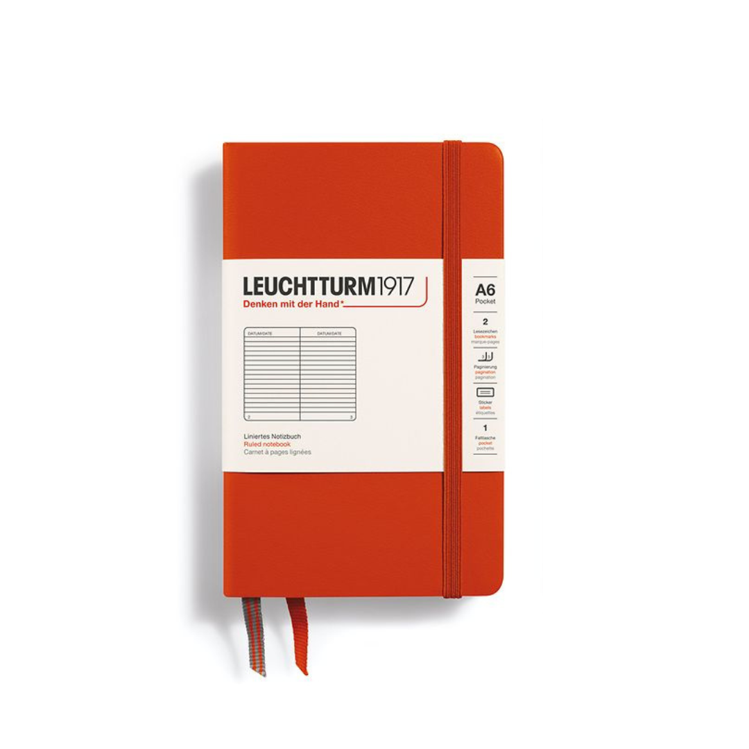 Leuchtturm1917 A6 Pocket Hardcover Notebook - Ruled / Fox Red