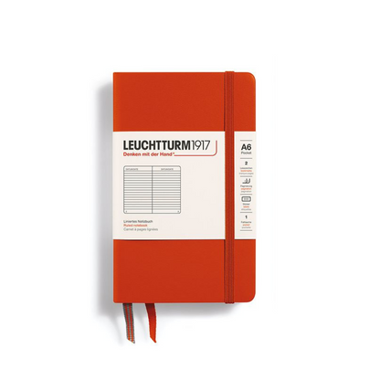 Leuchtturm1917 A6 Pocket Hardcover Notebook - Ruled / Fox Red