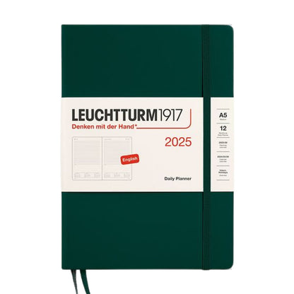 Leuchtturm1917 A5 Medium Daily Planner 2025 - Forest Green