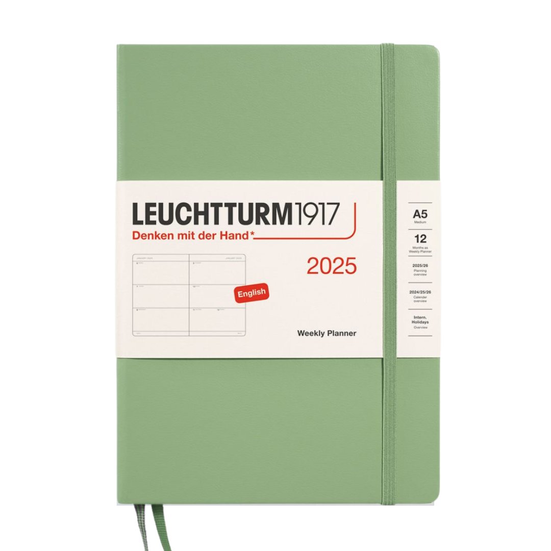 Leuchtturm1917 A5 Medium Hardcover Weekly Planner 2025 - Sage