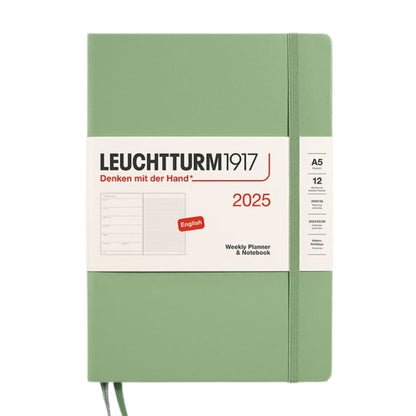 Leuchtturm1917 A5 Medium Hardcover Weekly Planner & Notebook 2025 - Sage