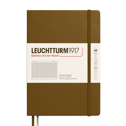 Leuchtturm1917 A5 Medium Hardcover Notebook - Squared / Spice Brown