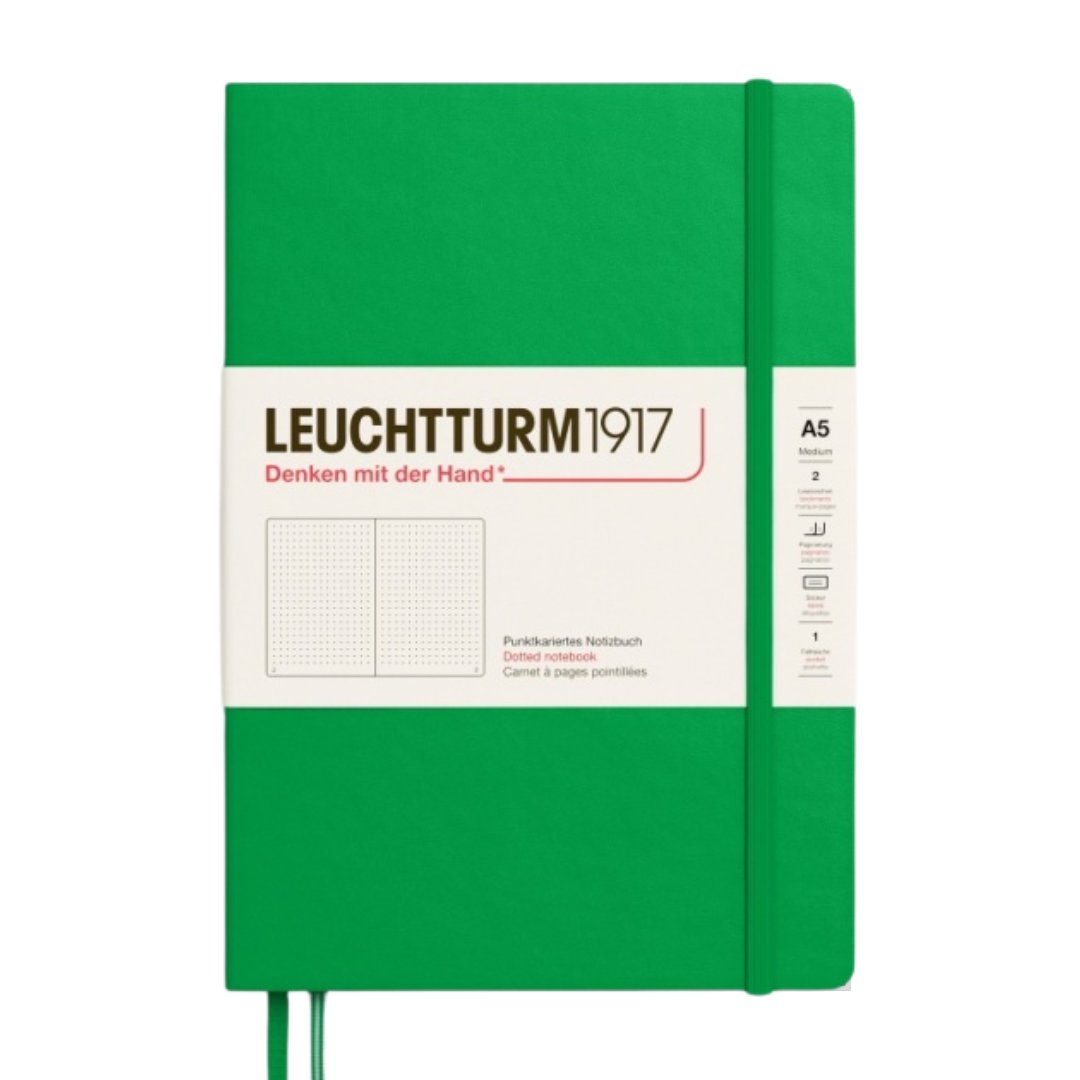 Leuchtturm1917 A5 Medium Hardcover Notebook - Dotted / Spring Leaf