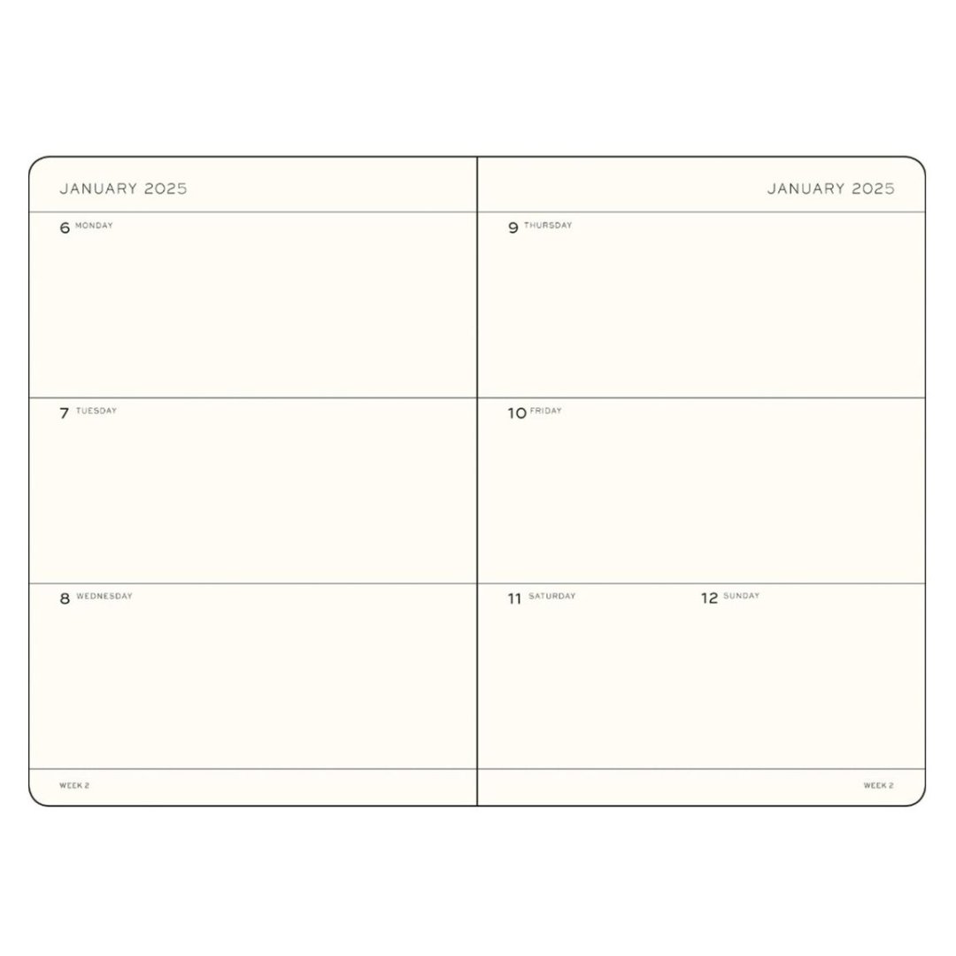 Leuchtturm1917 A5 Medium Hardcover Weekly Planner 2025 - Black