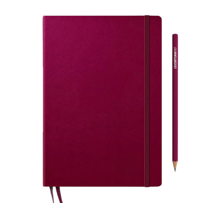 Leuchtturm1917 A5 Medium Hardcover Weekly Planner & Notebook 2025 - Dotted / Port Red